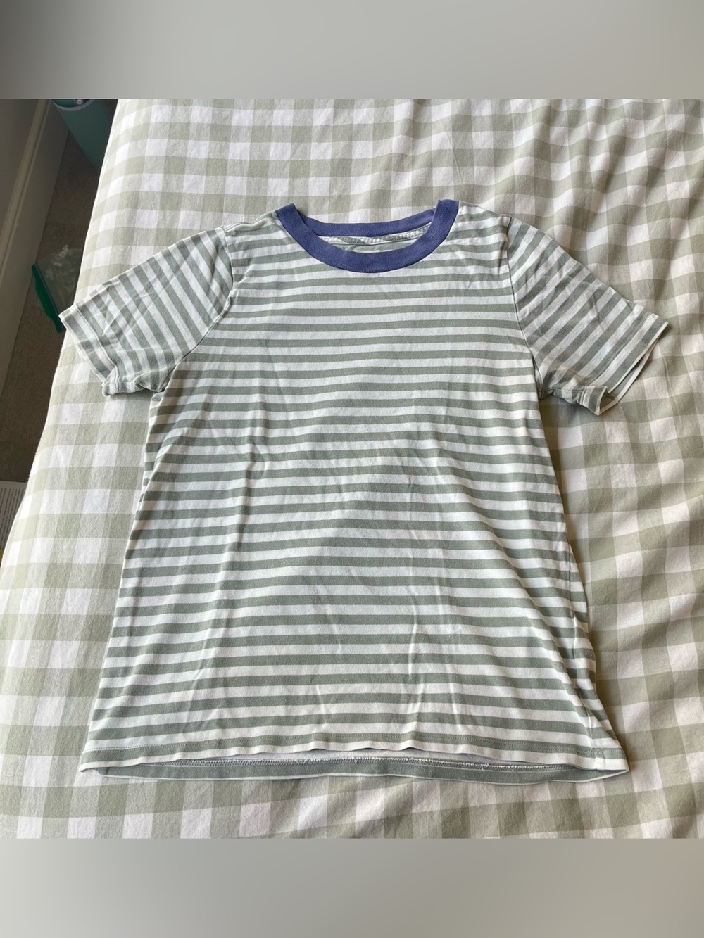 Madewell Supima Cotton Essential Ringer Tee Green White Stripe